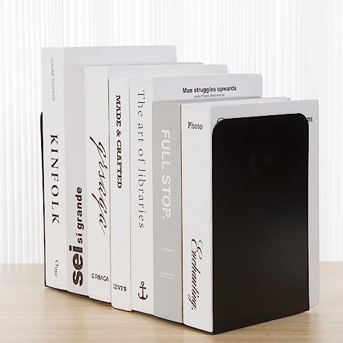Metal Book Ends Bookend for Shelves Book Holder - color: Black