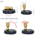 HAMVIDNE LED Spotlight, Battery Powered Spot Lights with Remote, Tree Up Lights Indoor, Dimmable Plants Spotlights, Picture Light for Wall Art Display Dartboard Painting Artwork Accent-2Pack - color: Black-Gold