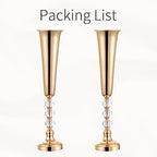 Metal Gold Trumpet Vase - 2 Pcs Tall Tabletop Vases for Centerpieces, 20.8in, Flower Stand for Wedding, Birthday, Home Decor