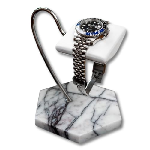 LYS&LYX Handcrafted Watch Stand Display Holder (1-White/Silver/White) - color: white/silver/white