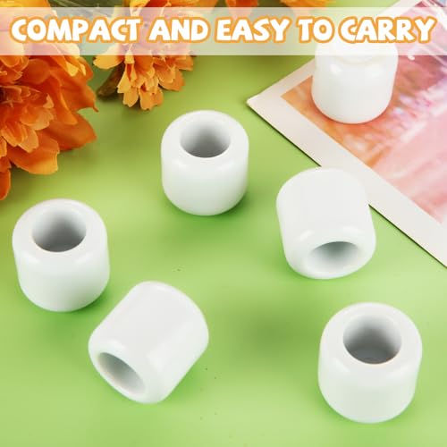 20Pcs 0.7 Inch Chime Candle Holder, Spell Candle Holders, White Ceramic Candles Holder for Casting Chimes, Rituals, Spells, Vigil, Wiccan Supplies, 1.3x1.26 Inch