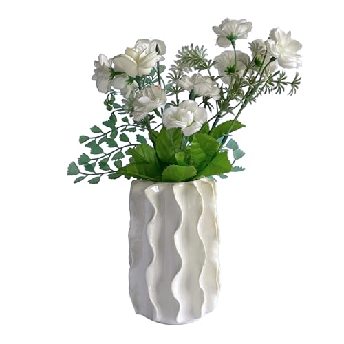 SEINHIJO Ceramic Flower Vase Modern Decor Sculpture Home Gift Statue for Tabletop Bookshelf Art 5.1 Inch - size: Medium