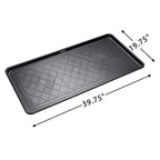 Extra Large All-Weather Boot Tray 40x20 in, Waterproof Shoe Mat with 1.25 in Raised Edge, Recycled Polypropylene Floor Protector for Entryway and Mudroom, Black - style: Black