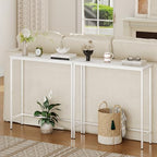HOOBRO Narrow Console Table, 29.5" Small Entryway Table, Thin Sofa Table, Side Table, Display Table, for Hallway, Bedroom, Living Room, Foyer, White WW75XG01 - color: White