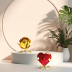 Shimeyao 4 Pcs Metal Crystal Heart Stone Stand Crystal Ball Holder Rock Display Stand Mineral Specimen Display Easel Holder for Gemstones Fossils Agate Slabs Plates(Gold,2 x 2.36 x 2.56 Inch) - color: Gold, size: 2 x 2.36 x 2.56 Inch
