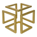 DreamsEden Geometric Cube Sculpture Gold Block Modern Statues Metal Art Decorative Desktop Ornaments