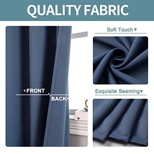 ChrisDowa Small Window Curtains 40 inches Long for Bedroom - Grommet Short Thermal Insulated Room Darkening Curtains for Kitchen (2 Panels, Stone Blue, 29 x 40 Inch) - color: Stone Blue, size: 29"W x 40"L (Pack of 2)