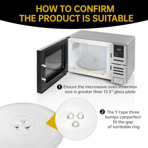 9.6" Microwave Glass Turntable Plate, 9.6" / 24.4cm Microwave Tray Replacement Glass Plate, Glass Tray Replacement for LG, GE, Magic Chef, Hotpoint, Panasonic, Kenmore, etc - size: 9.6"