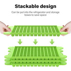 Mini Ice Cube Tray for Freezer: FDDBI Small Ice Trays for Freezer with Bin - 117×4PCS Easy Release Nugget Ice Tray - Crushed Ice Tray with Container - color: Bright Green