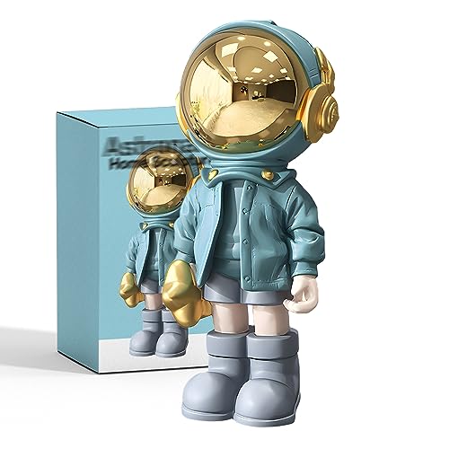 EZ4ENCE Figurine Statue Astronaut Sculpture Spaceman Decor,Sculpture for Home Decor,Arts Blue Shelf Decoration,Cool Metal Mask Table Decor,Large Spaceman Figure Ornament - color: Blue, size: Large
