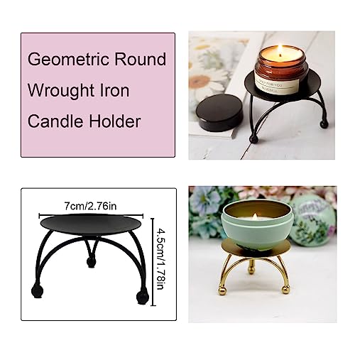 2 Pack Scented Candle Holder Aromatherapy Jar Candle Candle Iron Plate Stand for Home Scented Wick Candle Flickering Flameless Candle Battery Operated Outdoor LED Candles