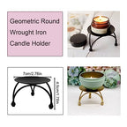 2 Pack Scented Candle Holder Aromatherapy Jar Candle Candle Iron Plate Stand for Home Scented Wick Candle Flickering Flameless Candle Battery Operated Outdoor LED Candles