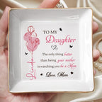 Custom Jewelry Dish for New Mom, To My Daughter Jewelry Dish, Birth Month Flower Ring Tray for Mothers Day, 1st Mother's Day Birthday Gifts for Daughter - color: Style 6