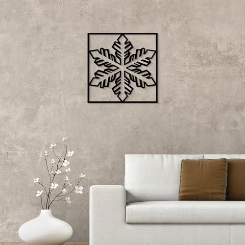 GlintHome Black Metal Wall Art - Minimalist 3D Textured Abstract Ice Flowers Sculptures Wall Art for Bathroom Living Room Garden Bedroom Office Home Decor - color: Black-005, size: Small
