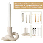 2 Pcs Pretty Ceramic Candle Holder, Modern Abstract Art Candlestick Holder Set, Table Centerpiece Taper Candle Holders Decorations for Home Decor Wedding, Dinning, Party, Mantel, TV Stand, and Kitchen