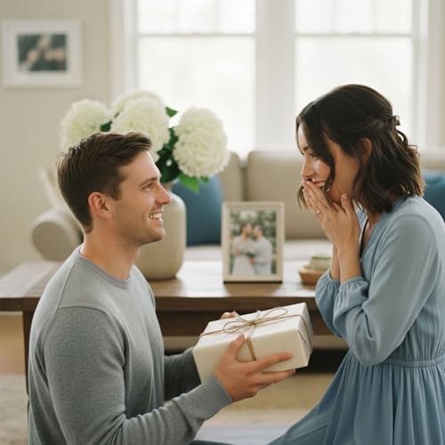 NAN ZAI NAN FANG Couple Figurine Romantic Wedding for Wife Couples 8.8" Resin Hand Painted Sculpture Couple Statue Best Marriage Anniversary Valentine Birthday Gift for Her Girlfriend Women - style: Love and Promise