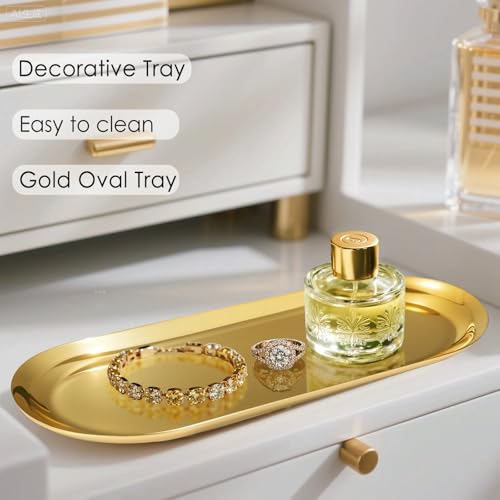 Stainless Steel Perfume Tray, Gold, 12" - 2 Pack - color: Gold, size: 12"