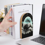 Starry Night Black Tree Art Bookends Heavy Duty,Book Organizer for Shelves, Holder Stand Decorative, Stoppers for Books, CD, File, Video Gamesbook Stand，6.7 X 4.7 X 3.9 Inch(Large)