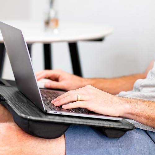 LAPGEAR Home Office Lap Desk with Device Ledge, Mouse Pad, and Phone Holder - Gray Woodgrain - Fits up to 15.6 Inch Laptops - Style No. 91545 - color: Gray Woodgrain, size: Home Office