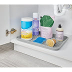 iDesign Waterproof Under Sink Tray for Kitchen, Bathroom, or Laundry Room - Set of 2 - Gray - color: Gray
