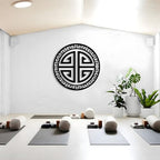 kuestboy Feng Shui Metal Wall Art, Modern Black Wealth & Prosperity Sculpture, Luxury Minimalist Home Office Decor for Good Luck and Abundance (35" X 35" | 90 X 90cm) - size: 35" X 35" | 90 X 90cm