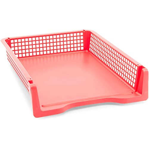 Bright Creations Classroom Turn in Trays - 6-Pack, Letter Size, 12.75 x 9.75 x 2.75 in, Rainbow Plastic - Teacher Supplies & Classroom Must Haves - Stackable Paper Organizer & Homework Trays