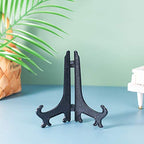 Artliving 6" Black 24pcs/Set Plastic Easels Plate Display Stands Picture Frame Stand Holder - color: Black, size: 6inch(24piece)