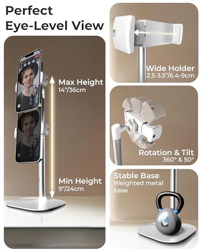 Cooper ChatStand, [Gift Family Pack], Adjustable Cell Phone Stand for Desk, Phone Stand for Recording, iPhone Holder, Small Tripod for iPhone,Fits Samsung, Android Smartphones, (White & Black, 2-Pack) - color: x2 Pack - White/Black