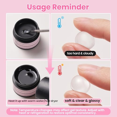 Beetles 3D Gel Nail Art with 3D Mold-2 Pcs Ballet Whisper Clear&Pink Solid Builder Nail Gel,Non-Sticky Sculpting, Dual-Ended Sculpture Pen, Beginner Friendly DIY at Home,UV LED Lamp Needed - color: B6-Clear & Pink