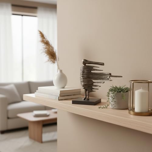 Modern Day Accents 3717 Brisa Blown Away Sculpture, Abstract Modern Sculpture Decor for Home, Office, and Shelf, Bronze-Finished Statue, 11.5" H
