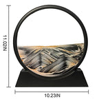 Muyan Moving Sand Art Picture Sandscapes in Motion Round Glass 3D Deep Sea Sand Art for Adult Large Desktop Art (Black, 12 Inch) - color: Black, size: 12 Inch