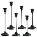 6Pcs Candlestick Holders, Metal Taper Candle Holder, Black Candle Holders for Pillar Candles, Candle Holder for Wedding Fireplace Mantel Housewarming Gift - color: Light-black
