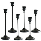 6Pcs Candlestick Holders, Metal Taper Candle Holder, Black Candle Holders for Pillar Candles, Candle Holder for Wedding Fireplace Mantel Housewarming Gift - color: Light-black