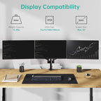 WALI Triple Monitor Mount for 13-32 inch Screens, Adjustable 3 Monitors Desk Mount with Swivel, Tilt, Clamp & Grommet Kit, Triple Monitor Stand for Desk, VESA 75x75/100x100mm (GSDM003), Black - size: 13"-32", style: Triple Arms
