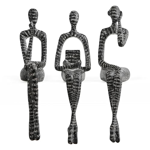 XINXUAN Letter - Black Statue Home Decor - Modern Bookshelf & Desk Decor - 3 Piece Set - color: Letter - Black