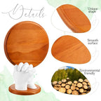 Menkxi Round Wooden Display Base for Hand Casting Kit, 6.3 x 6.3 x 0.6 Inch Solid Wood Stand for Couple & Family Hand Sculpture, Anniversary, Wedding & Home Decor - style: Round