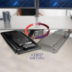 VIVO Adjustable Computer Keyboard & Mouse Platform Tray Ergonomic Under Table Desk Mount Drawer Underdesk Shelf (MOUNT-KB03B) - color: Black, size: 25"