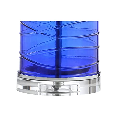 JONATHAN Y 27.5" Cobalt Modern Fused Glass Table Lamp Set of 2 for Bedroom Living Room, Coastal Nightstand Bedside Lamp with White Linen Shade, LED Bulbs Included (JYL4017D-SET2) - color: Cobalt