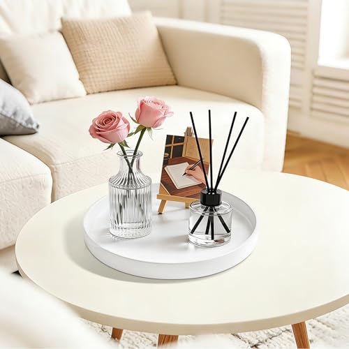 1 Pack 10" Bathroom and Vanity Tray, ABS Bathroom Counter Organizer, Coffee Table Decor for Perfume, Candles, Keys &More. Kitchen Countertop Organizer, Decorative Tray Soap Holder, White - color: White, size: 10"