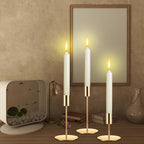 Set of 6 French Gold Taper Candle Holders Candlestick Holders, Decor Candles Stick Candle Holder for Table or Mantel Centerpiece, Wedding, Dinning, Party Home Decor