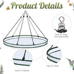 FoldTier 2 Pieces 30 Inch Universal Wild Bird Seed Catcher Hanging Hoop Platform Bird Seed Catcher Tray for Hummingbird Feeders Bee Feeder Outdoor Garden Accessories