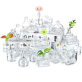 Hewory 2.3'' Mini Bud Vases: 28Pcs Small Clear Glass Vases Bulk for Wedding Party Table Accent - Tiny Decoration for Babies Breath Wildflowers