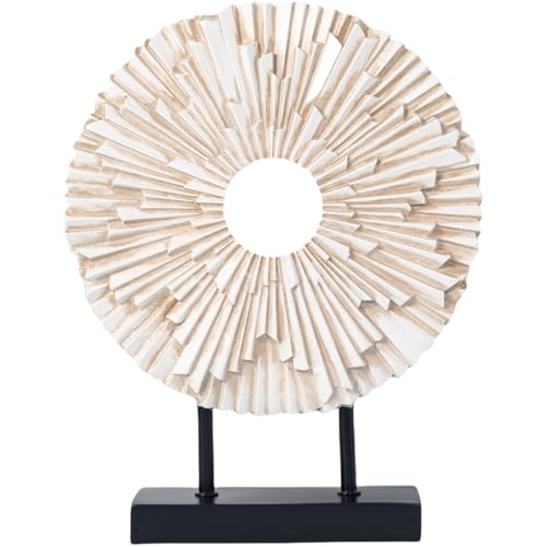 Minimalist Round Statue Above Cabinet Decor Kitchen, Modern Decorative Sculpture Home Decorations for Living Room Coffee Table, Office Decor Items, Center Pieces Decoration (White) - color: White