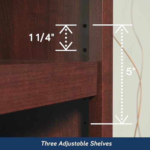 Sauder Miscellaneous Storage 5-Shelf Bookcase/ Book shelf, Select Cherry finish - color: Select Cherry Finish