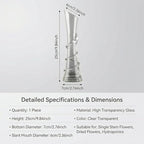 9.7 Inch Spiral Glass Vase with Angled Neck Handblown Minimalist Bud Vase for Modern Home Table Decor