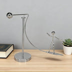 Kinetic Fishing Sculpture - Fisherman & Bass Balancing Art - Unique Metal Balance Sculpture for Home or Office Decor (Surfboard Ornament) - style: Surfboard Ornament