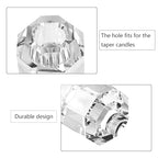 Kitcom Crystal Taper Candle Holders Multiple Faceted Designed Wedding Banquet Decorations for Home W1.97xH2.76 Inches Pack of 2, Comes with Gift Box