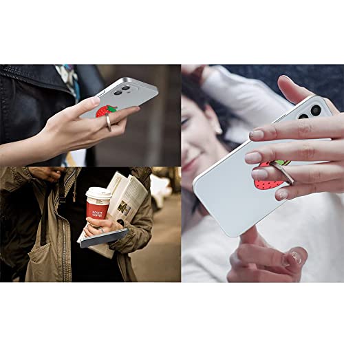 Bonoma Cute Phone Ring Holder with Strawberry Design, 3 Pack Universal Finger Ring Stand Grip Kickstand Ring, 360° Rotation Universal Stylish Stand Compatible with All Smartphones - color: Strawberry-3