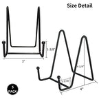 IBosins 5 Pack 4 Inch Plate Holder Display Stands, Metal Black Frame Stand for Picture, Book, Photo Easel, Creation, Collectibles - color: Black, size: 4 Inch