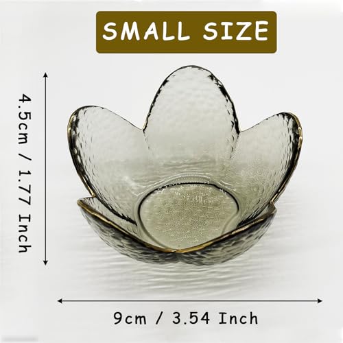 Flower Ring Dish Jewelry Tray, Glass Jewelry Dish Tray, Cute Room Decor Small Trinket Dish, Nightstand Jewlery Ring Holder, Bathroom Jewlery Plate Bowl for Earring Gift for Women (Smoky Black) - color: Smoky Black